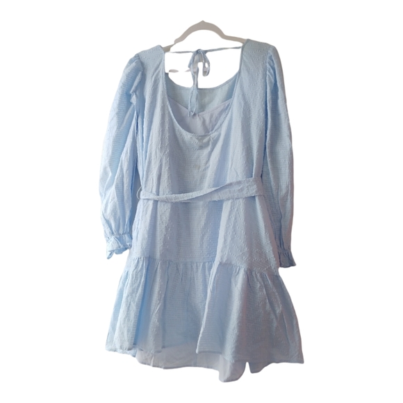 Eloquii Long Sleeve Swiss Dot Baby Doll Tiered Dress SZ 18 - Picture 13 of 14